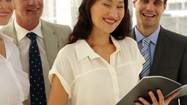 Business team smiling at camera — Stock Video