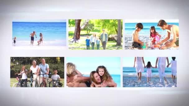 Familys em montagem de férias — Vídeo de Stock