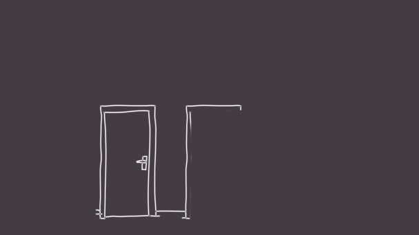 Idee en deuren animatie — Stockvideo