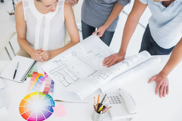Mid section of artists working on designs — Stock Photo, Image