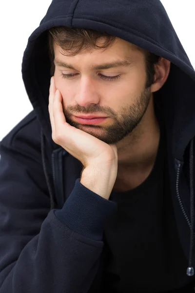 Gros plan d'un beau jeune homme stressé — Photo