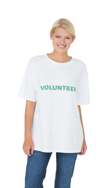Portrét usměvavá mladá samice dobrovolník — Stock fotografie