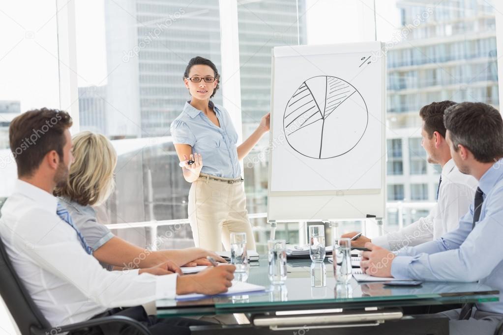 Business People In Office At Presentation Stock Photo