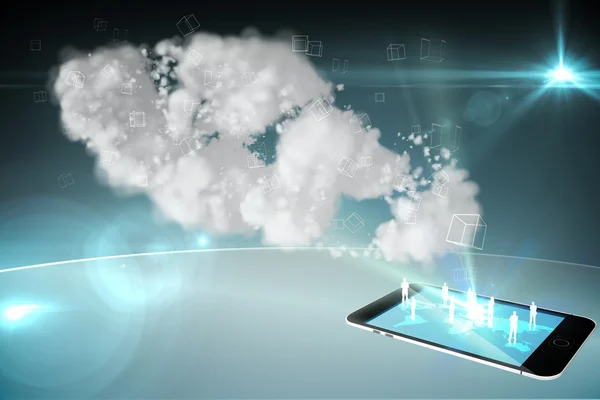 Cloud computing with smartphone — Stock Photo, Image