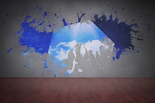 Splash sur le mur révélant graphique cloud computing — Photo