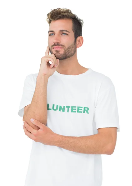 Thoughtful young male volunteer — Stock Photo, Image