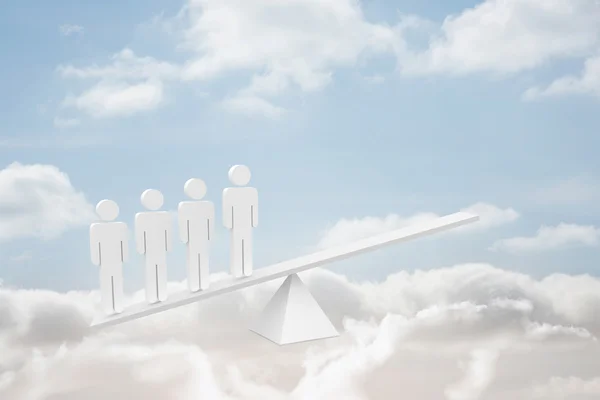Witte human resources schalen in wolken — Stockfoto
