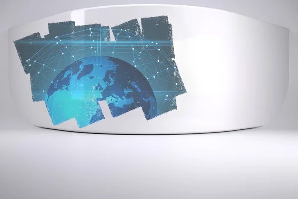 Display on wall showing global graphic — Stock Photo, Image