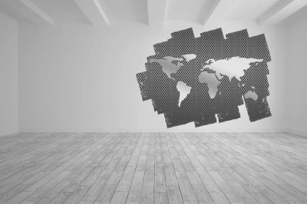 Display on wall showing global graphic — Stock Photo, Image