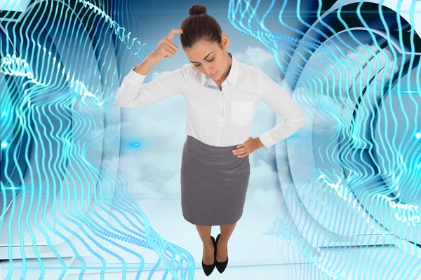 Composite image of focused businesswoman — Stock Photo, Image