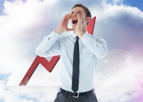 Composite image of businessman shouting — Stock Photo, Image