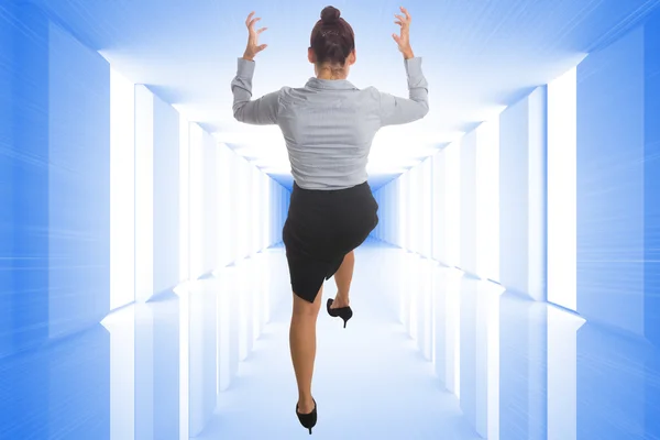 Composite image of businesswoman gesturing — Stock Photo, Image