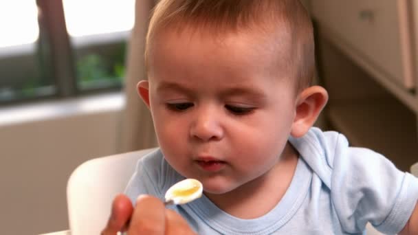 Bebé siendo alimentado — Vídeos de Stock