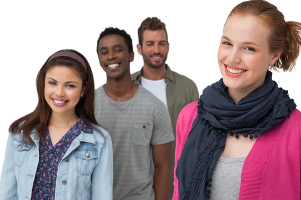 Four happy young friends — Stock Photo, Image