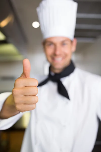 Cozinhe gesto polegares para cima — Fotografia de Stock