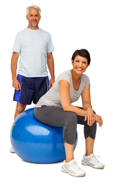 Full length portrait of a happy fit couple — Stock Photo, Image