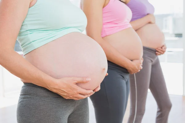 Mulheres grávidas segurando seus solavancos — Fotografia de Stock