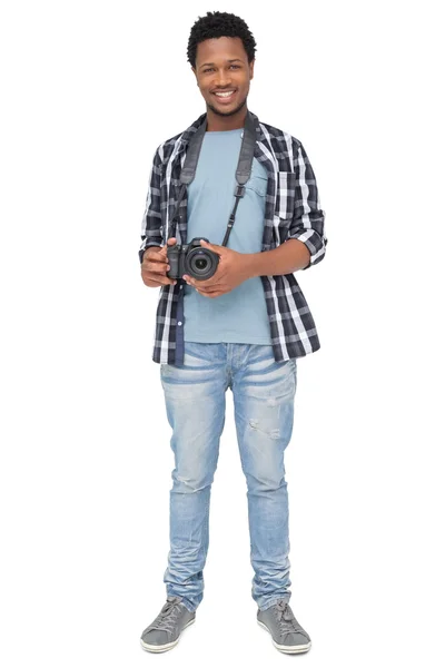 Portrait of a happy male photographer — Stock Photo, Image