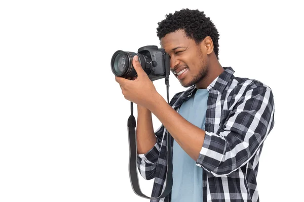 Jeune homme avec caméra — Photo