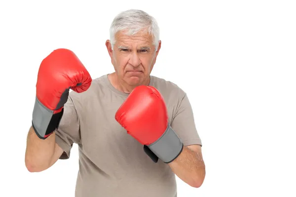 Retrato de um determinado boxeador sênior — Fotografia de Stock