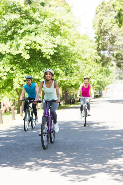 Cyclists cycling on country road — Stock Photo, Image