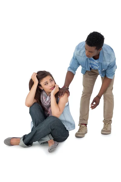 Man supporting sad woman — Stock Photo, Image