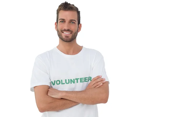 Male volunteer with hands crossed — Stock Photo, Image