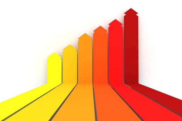 Orange red and yellow arrows — Stock Photo, Image