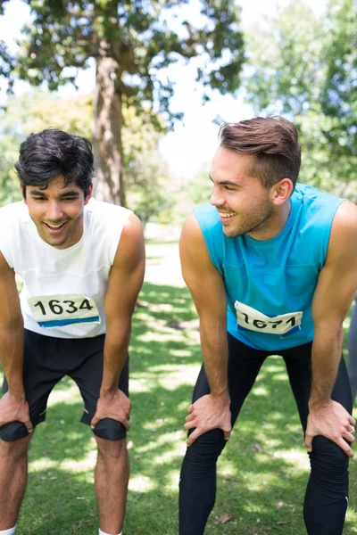 Marathon runners in park — Stock Photo, Image