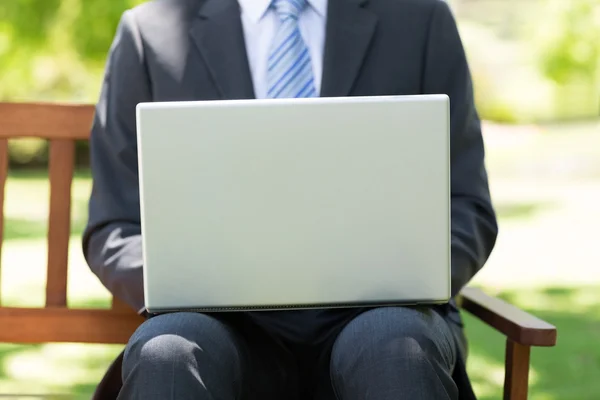 Hombre de negocios usando portátil — Foto de Stock