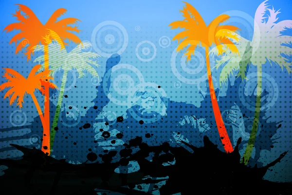 Digitally generated palm tree background — Stock Photo, Image