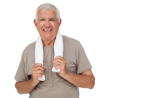 Senior man with towel — Stock Photo, Image