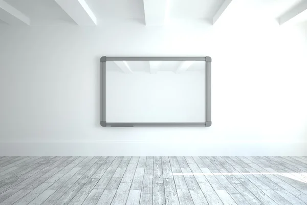 Screen in modern white room — Stock Photo, Image