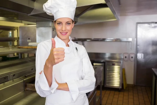 Cook gesturing thumbs up — Stock Photo, Image