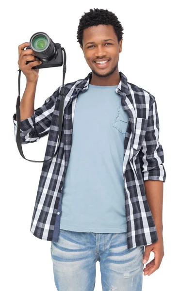 Portrait of a happy male photographer — Stock Photo, Image