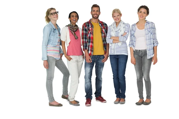 Full length portrait of casually dressed young people — Stock Photo, Image