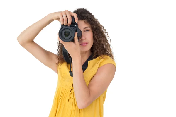 Vrouwelijke fotograaf — Stockfoto