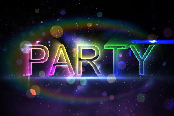 Digital party text — Stock Photo, Image