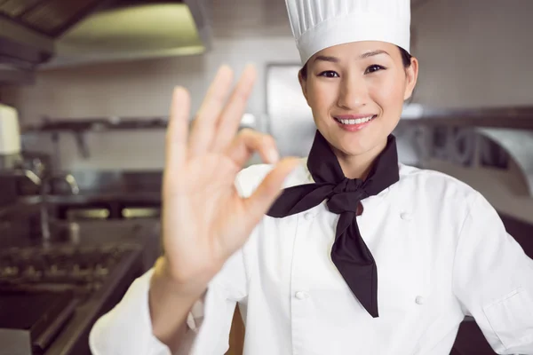 Cook gesturing okay sign — Stock Photo, Image