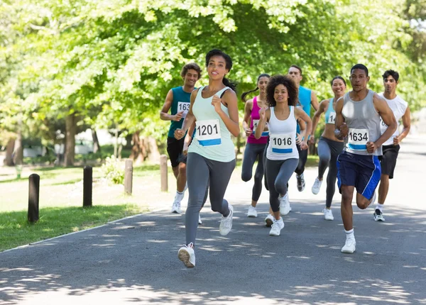Marathon athletes running — Stock Photo, Image