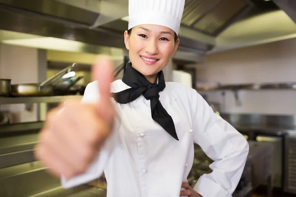 Cook gesturing thumbs up — Stock Photo, Image