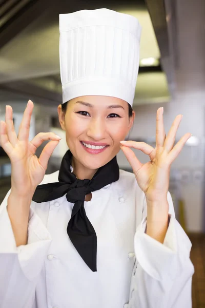 Cook gesturing okay sign — Stock Photo, Image