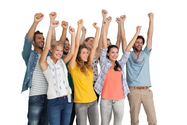 Group of people raising hands — Stock Photo, Image