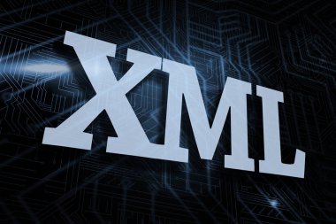 Xml - against futuristic black and blue background clipart