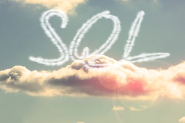 SQL - against bright blue sky with cloud clipart