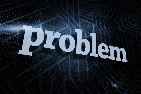 Problem against futuristic black and blue background — Stock Photo, Image