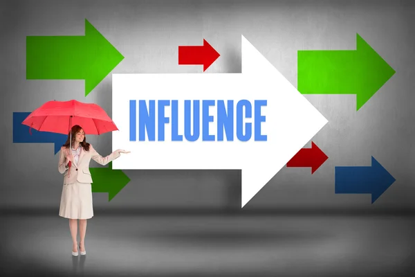 Influence - against arrows pointing — Stock Photo, Image