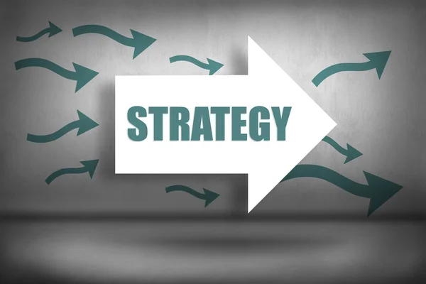 Strategy against arrows pointing — Stock Photo, Image