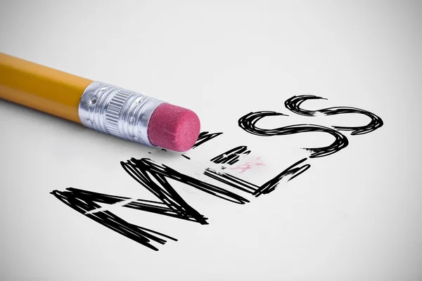 Mess against pencil with an eraser — Stock Photo, Image