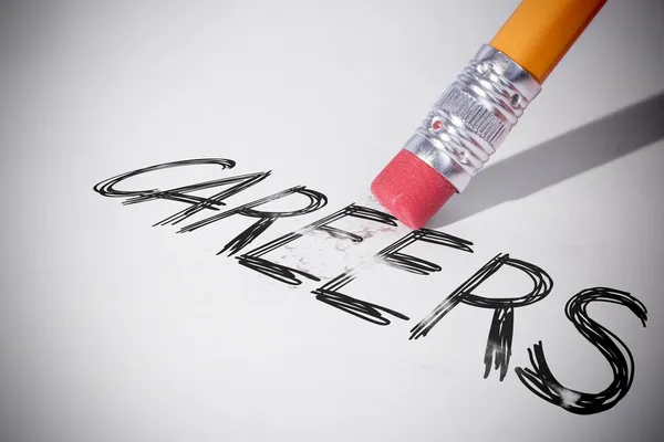 Pencil erasing the word Careers — Stock Photo, Image